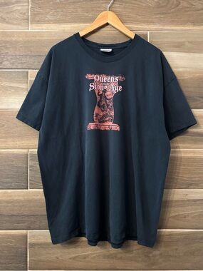 Vintage Queens of the Stone Age Era Vulgaris Faded Black Band T Shirt 2XL 2007